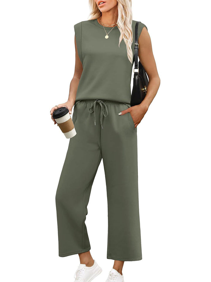 ROSEMARY | Sleeveless Top & Wide-Leg Trouser Set