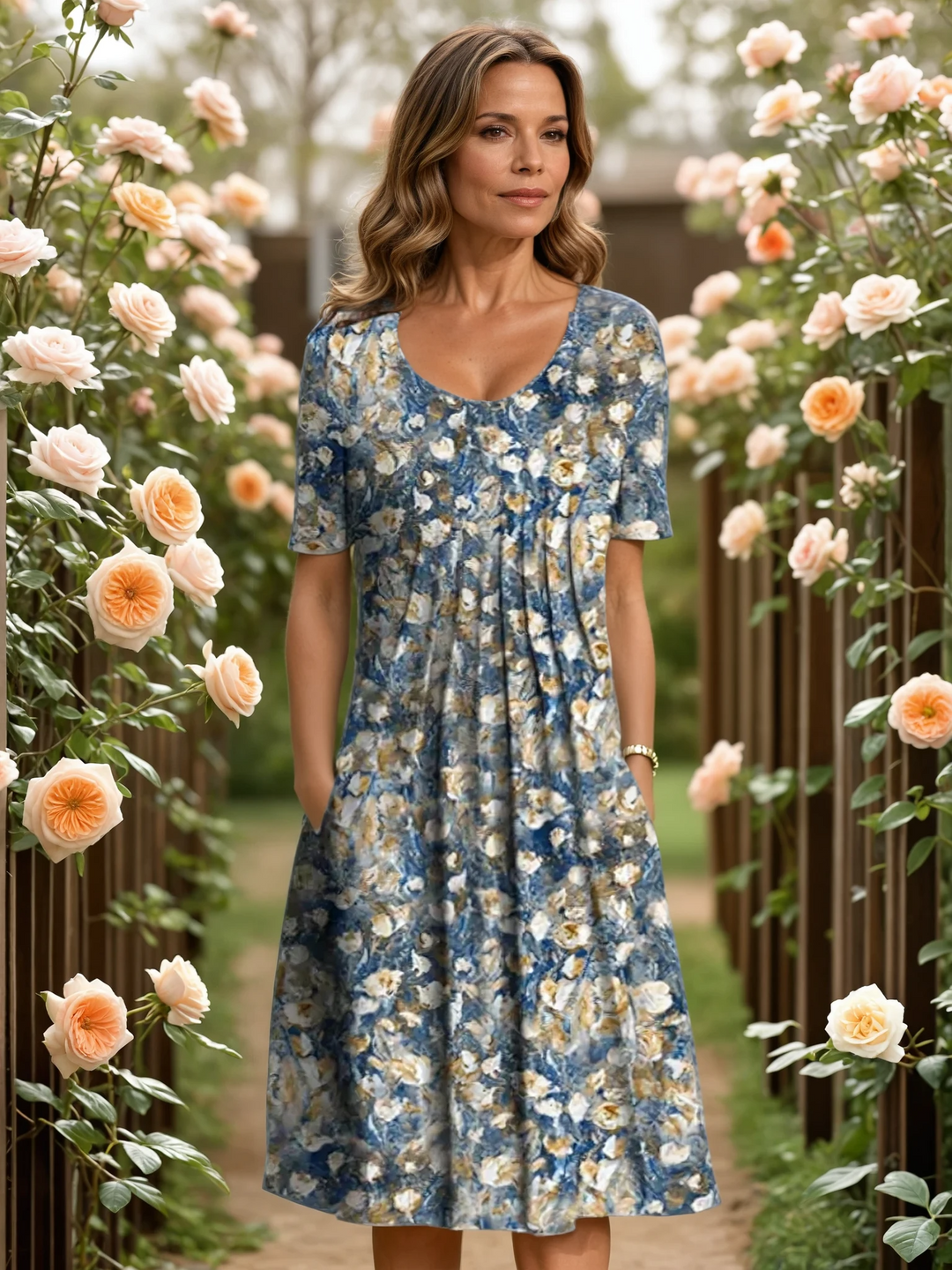 GEORGINA dress light blue floral