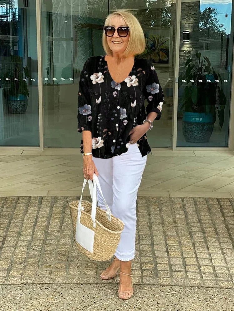 FRANCES | Elegant Floral Blouse
