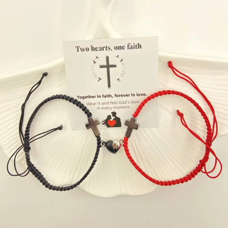 CROSS & HEART CHARM BRACELET