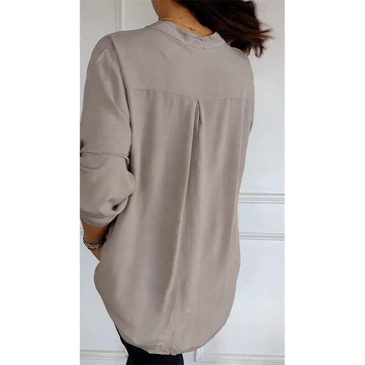 VERITY | Sequin Trim Button-Up Shirt