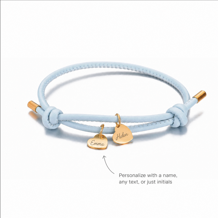 DOUBLE HEART LEATHER BRACELET
