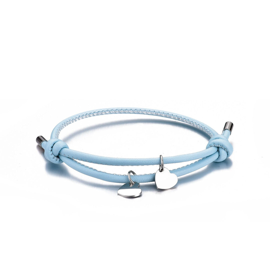 DOUBLE HEART LEATHER BRACELET