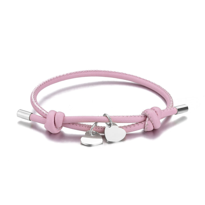 DOUBLE HEART LEATHER BRACELET