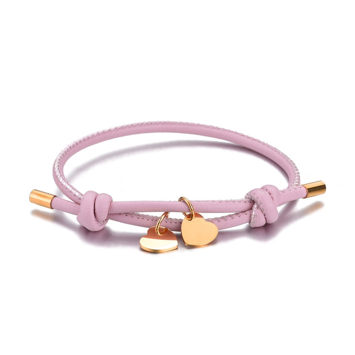 DOUBLE HEART LEATHER BRACELET