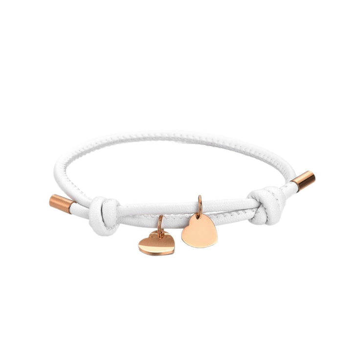 DOUBLE HEART LEATHER BRACELET