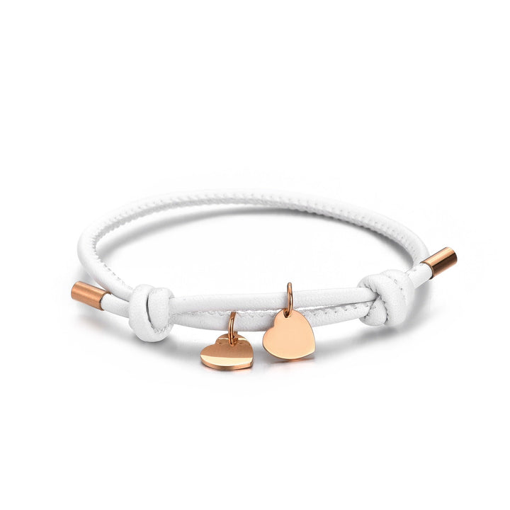 DOUBLE HEART LEATHER BRACELET