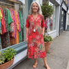 GLORIA | Vibrant Midi Dress with Tummy Coverage