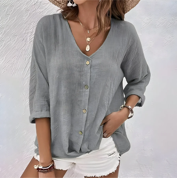 PERPETUA | Relaxed Button-Up Blouse