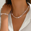 SERENA | Crystal Leaf Chain Necklace & Bracelet Set