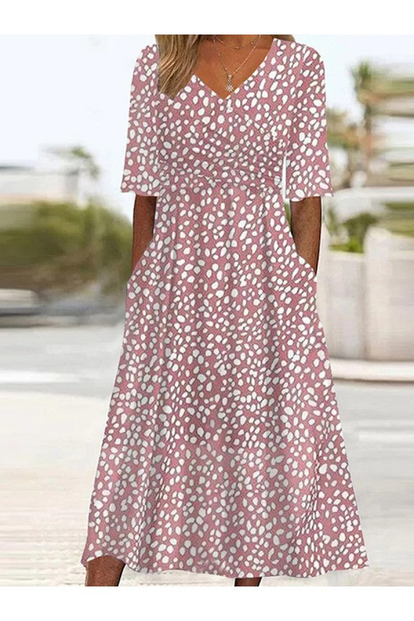 EVELYN polka dot midi dress