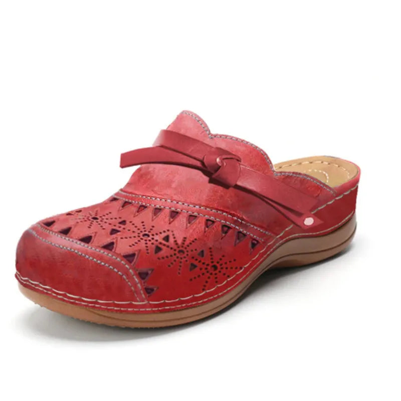 KATHLEEN | Orthopaedic Perforated Strap Mule Clogs
