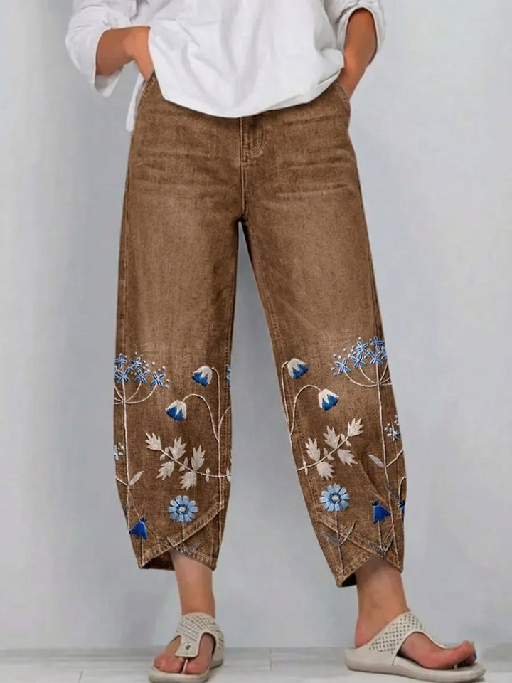 ROWENA | Boho Floral Print Casual Trousers