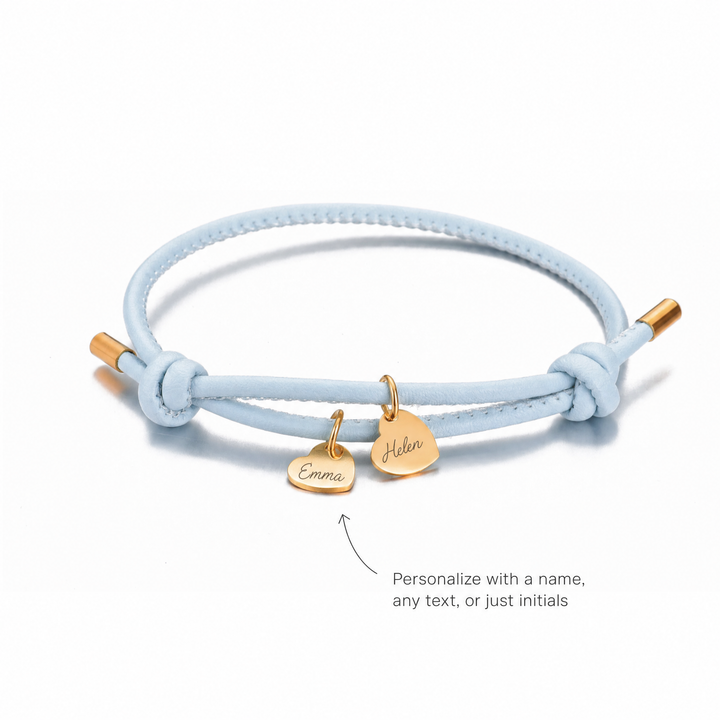 DOUBLE HEART LEATHER BRACELET