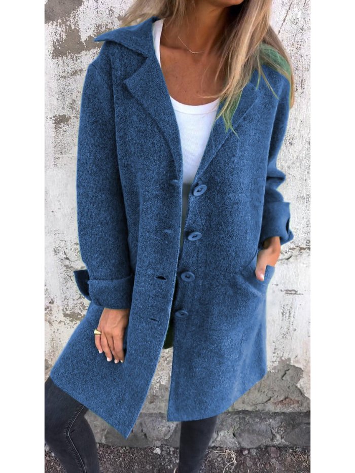 GWENDOLEN | Lapel Collar Button-Front Coat
