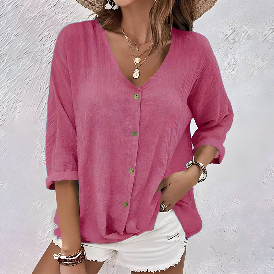 PERPETUA | Relaxed Button-Up Blouse