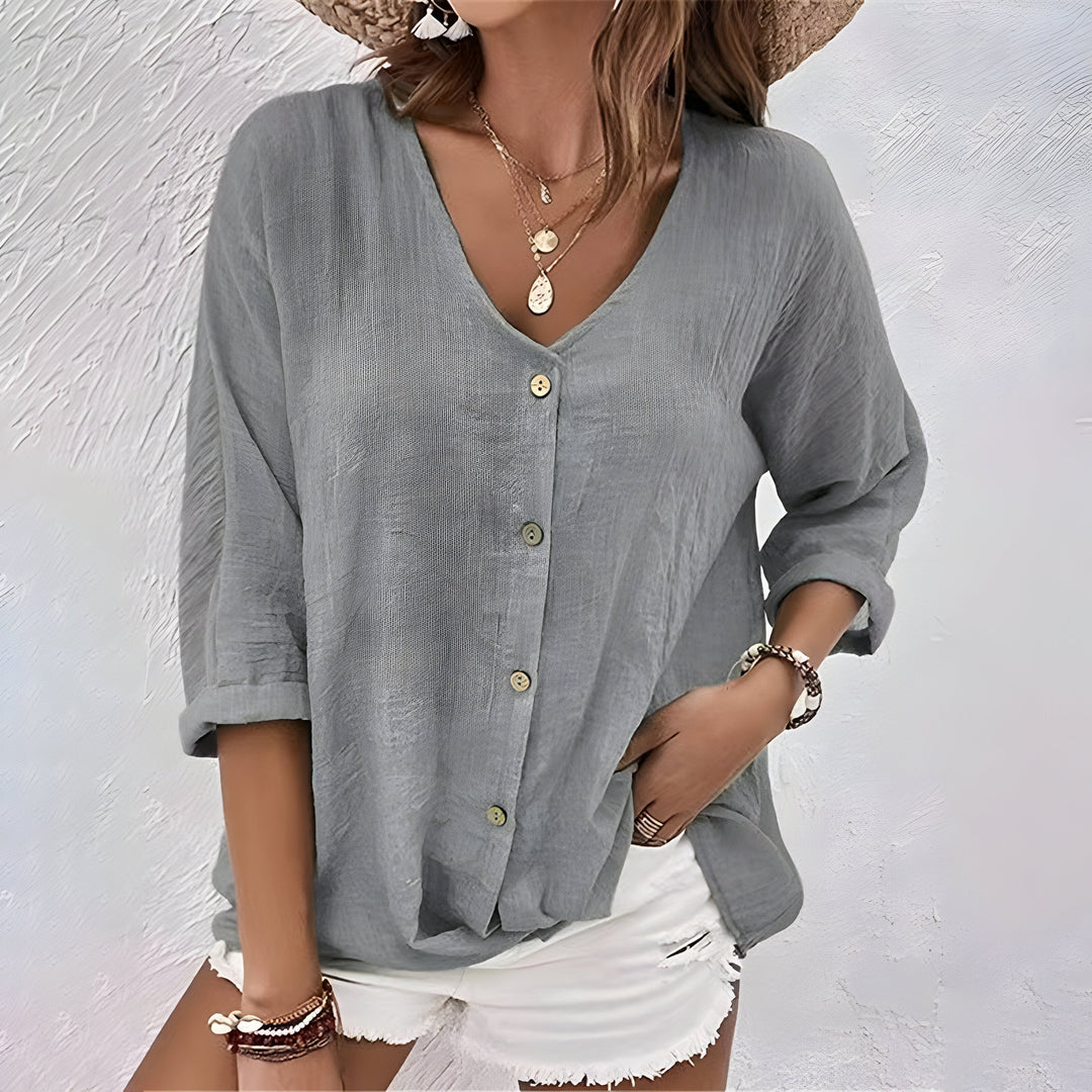 PERPETUA | Relaxed Button-Up Blouse